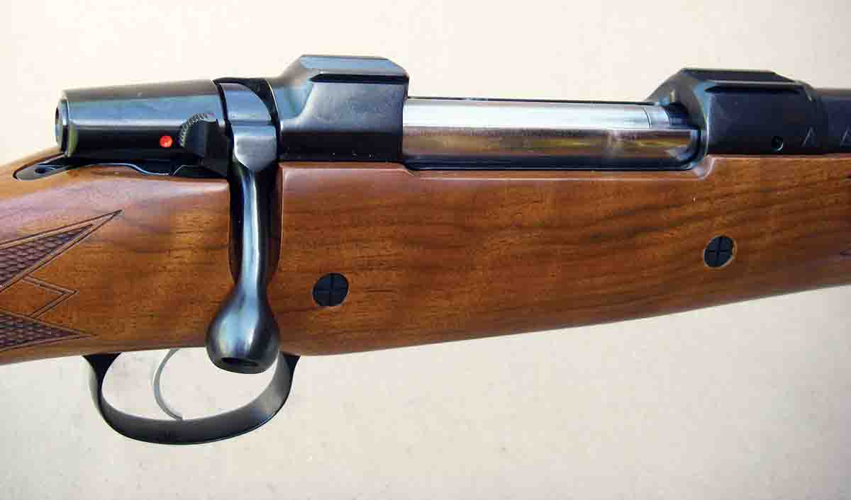 The rifle features a magnum size controlled-round feed Mauser 98 pattern action with a double-square bridge, single-set trigger and two-position safety.